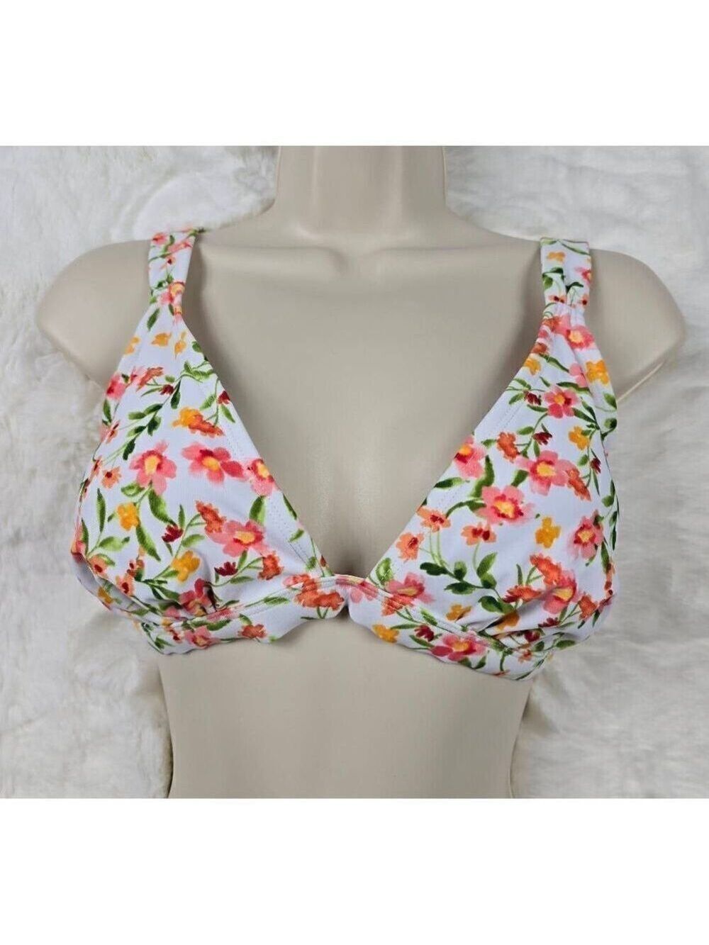 Shade & Shore Floral Triangle Bikini Top Medium
